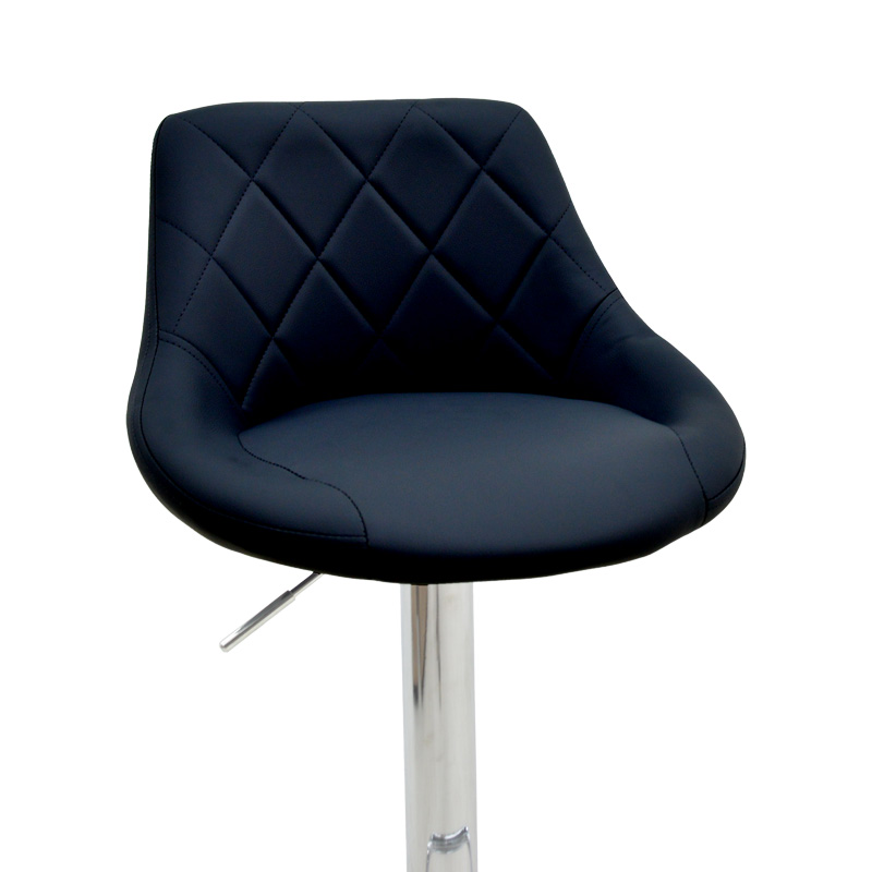 Σκαμπό μπαρ Boronez pakoworld πτυσσόμενο μαύρο pu-βάση χρωμίου 47x49x112εκ - Image 6