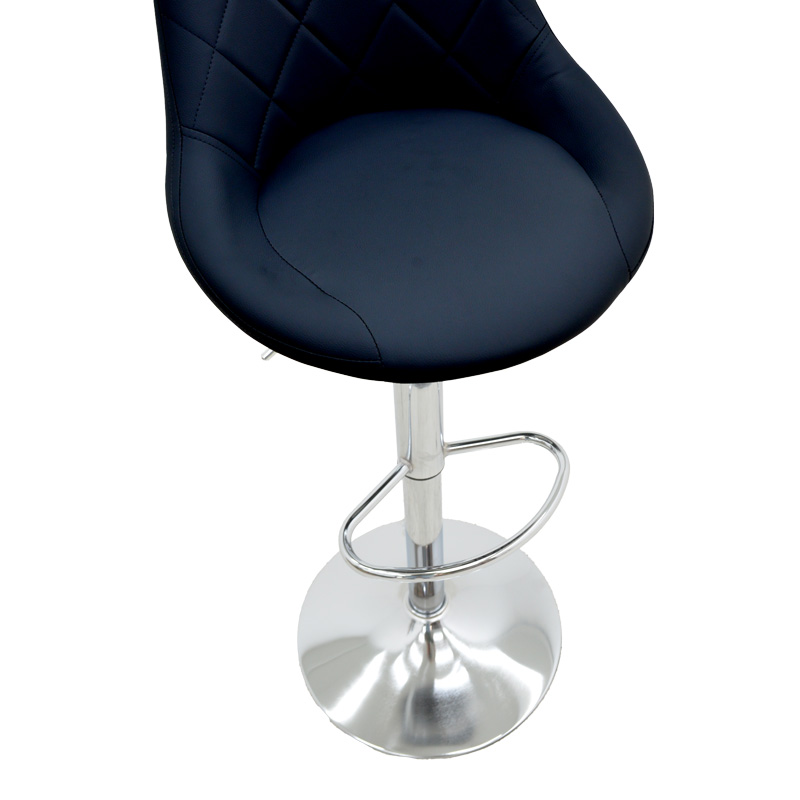 Σκαμπό μπαρ Boronez pakoworld πτυσσόμενο μαύρο pu-βάση χρωμίου 47x49x112εκ - Image 7