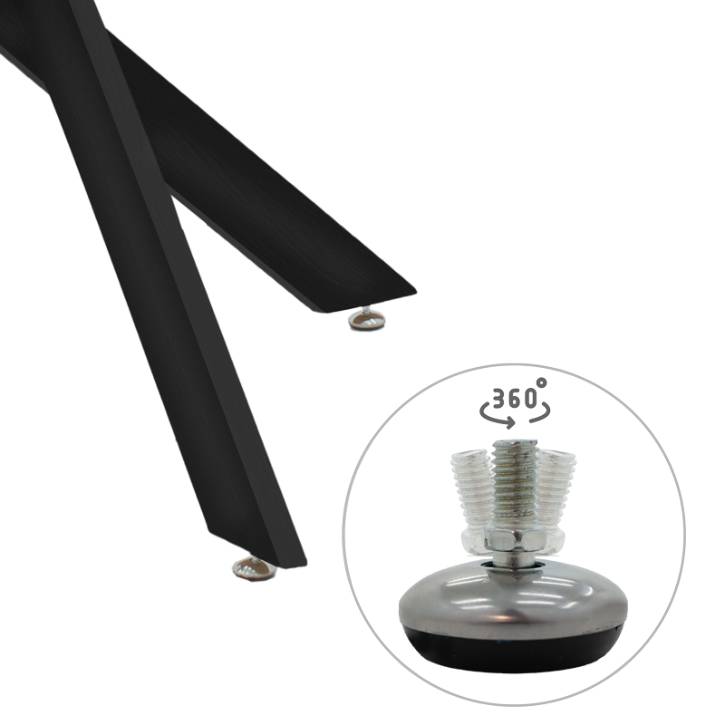 Τραπέζι Antoro pakoworld γυαλί και μεταλλικά πόδια σε μαύρη απόχρωση Φ100x75εκ - Image 5