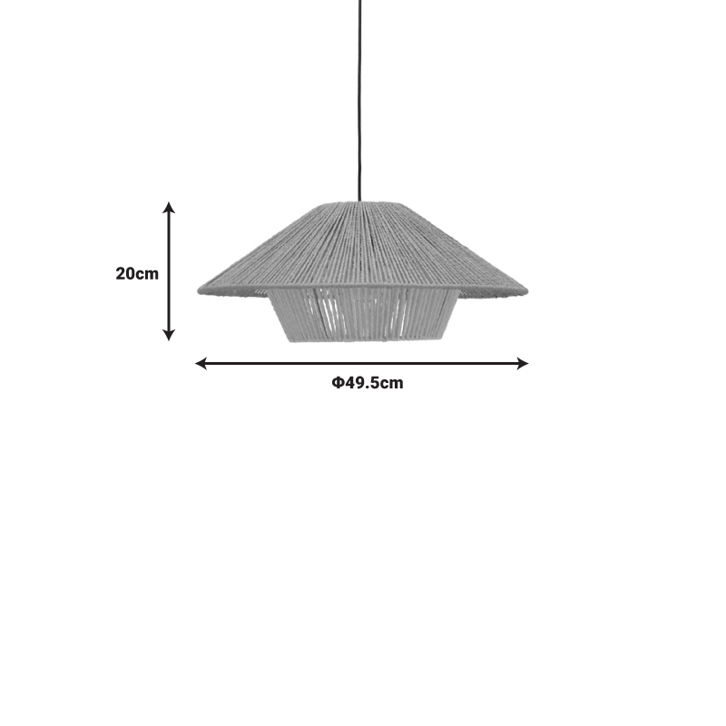 Φωτιστικό οροφής Jarpie Inart Ε27 rope σε φυσική απόχρωση Φ49.5x20εκ - Image 3