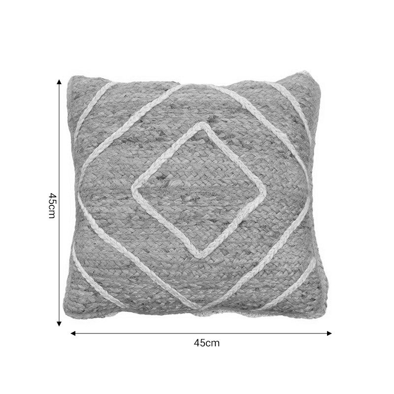 Μαξιλάρι Teddiens Inart φυσικό 100% γιούτα 45x45x2.5εκ - Image 3