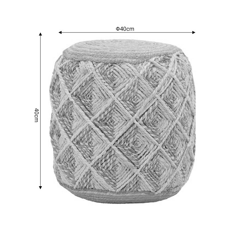 Σκαμπό Yton Inart μπεζ 100% γιούτα 40x40x40εκ - Image 3