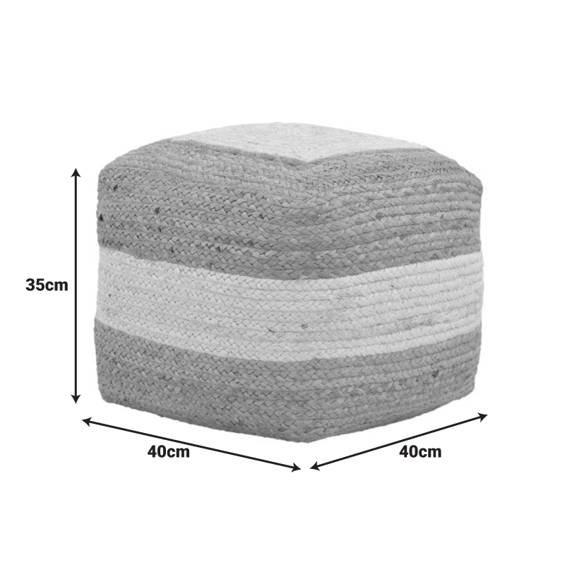 Σκαμπό-πουφ Sofian Inart μπεζ 100% γιούτα 40x40x35εκ - Image 4
