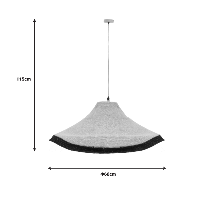 Φωτιστικό οροφής Hatty Inart E27 φυσικό Φ60x115εκ - Image 3