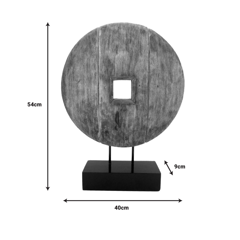 Επιτραπέζιο διακοσμητικό Cart Inart φυσικό μάνγκο ξύλο-μέταλλο 40x9x54εκ - Image 2