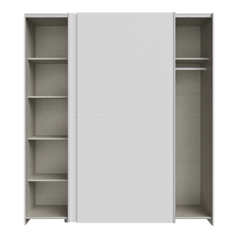 Ντουλάπα ρούχων Noez I pakoworld δίφυλλη με ράφια σε λευκή απόχρωση 170.5x61x190.5εκ - Image 5