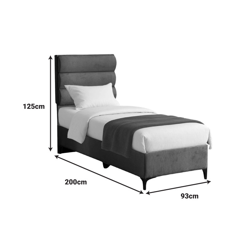 Κρεβάτι Limit pakoworld ύφασμα σε ανθρακί απόχρωση 90x200εκ - Image 3