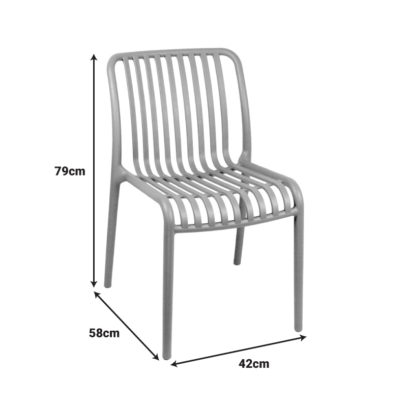 Καρέκλα Zoi pakoworld pp σε ανθρακί απόχρωση 42x58x79εκ - Image 7