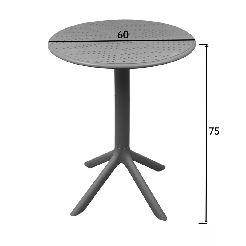 Τραπέζι Merkon pakoworld pp σε λευκή απόχρωση Φ60x75εκ - Image 3