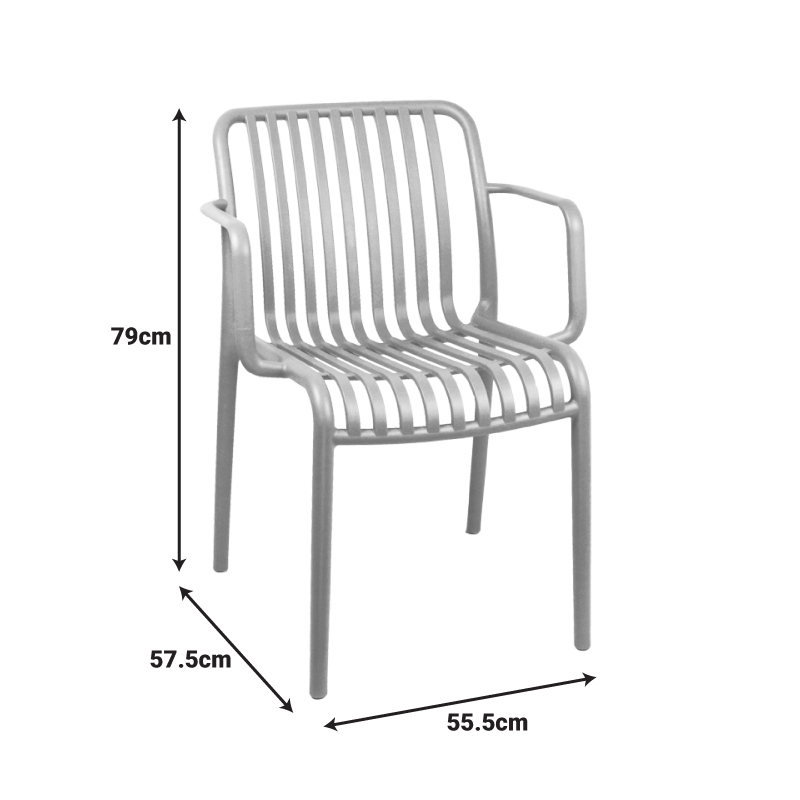 Πολυθρόνα Zoi pakoworld pp ανθρακί 54x57.5x79εκ - Image 4