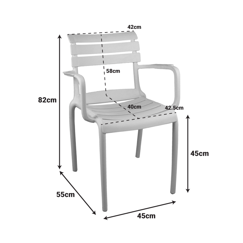 Πολυθρόνα Almea pakoworld στοιβαζόμενη pp λαδί 58x56x82εκ - Image 4