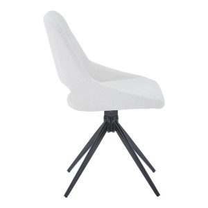 Καρέκλα περιστρεφόμενη Luciano I pakoworld σε κρεμ ύφασμα-πόδι μεταλλικό μαύρο 52.5x54x85εκ