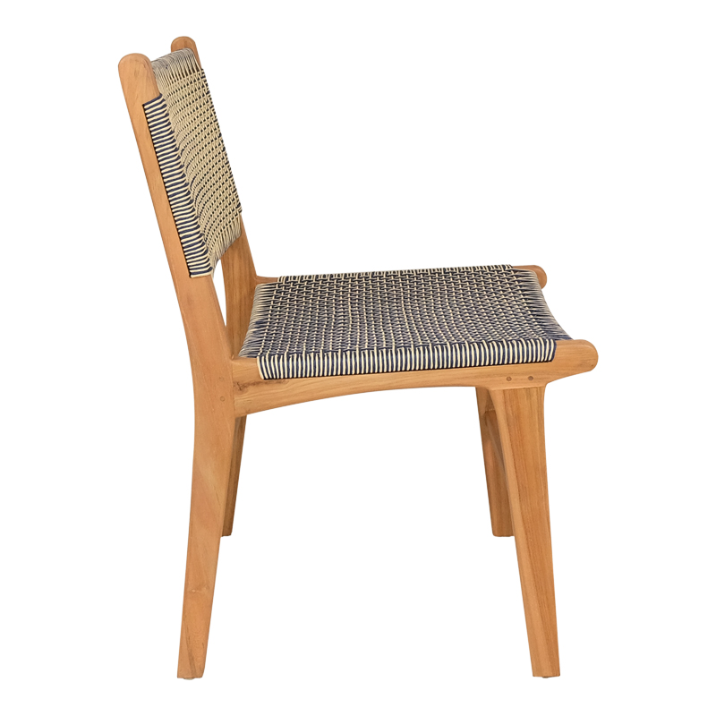 Καρέκλα Darien pakoworld σκελετός teak ξύλο σε φυσική απόχρωση και κρεμ-μαύρο pe σχοινί 52x62x86εκ - Image 4