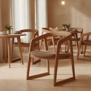 Πολυθρόνα Somalia pakoworld σκελετός αλουμινίου με teak πόδι σε φυσική απόχρωση και καφέ pe rattan 57x62x80εκ