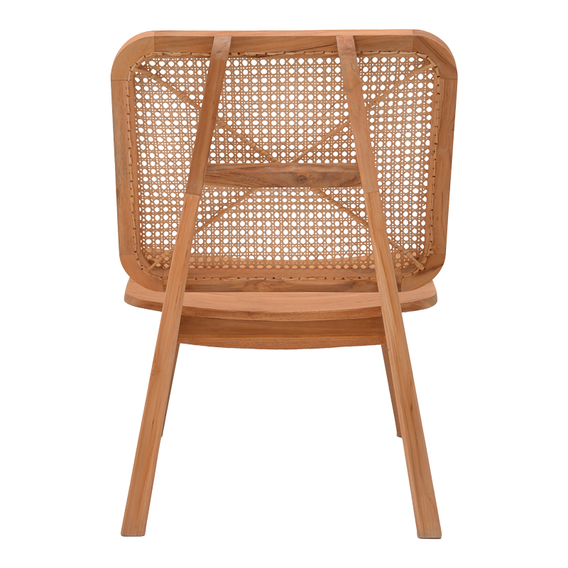 Πολυθρόνα Viborg pakoworld φυσικό teak ξύλο-φυσικό rattan 60x75x87εκ - Image 6