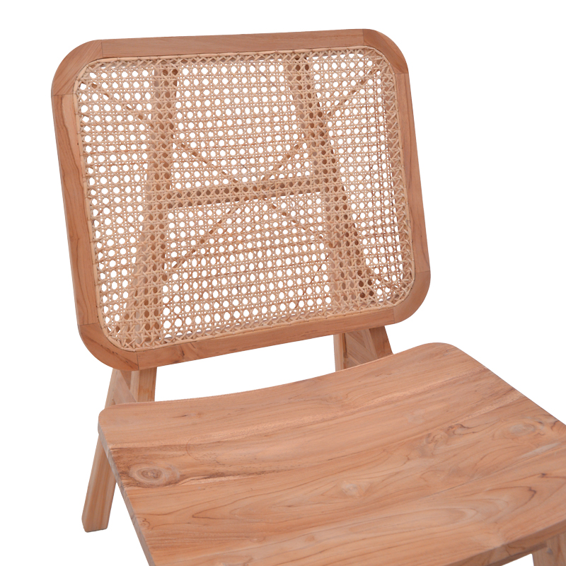 Πολυθρόνα Viborg pakoworld φυσικό teak ξύλο-φυσικό rattan 60x75x87εκ - Image 7
