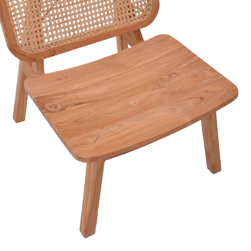 Πολυθρόνα Viborg pakoworld φυσικό teak ξύλο-φυσικό rattan 60x75x87εκ - Image 8