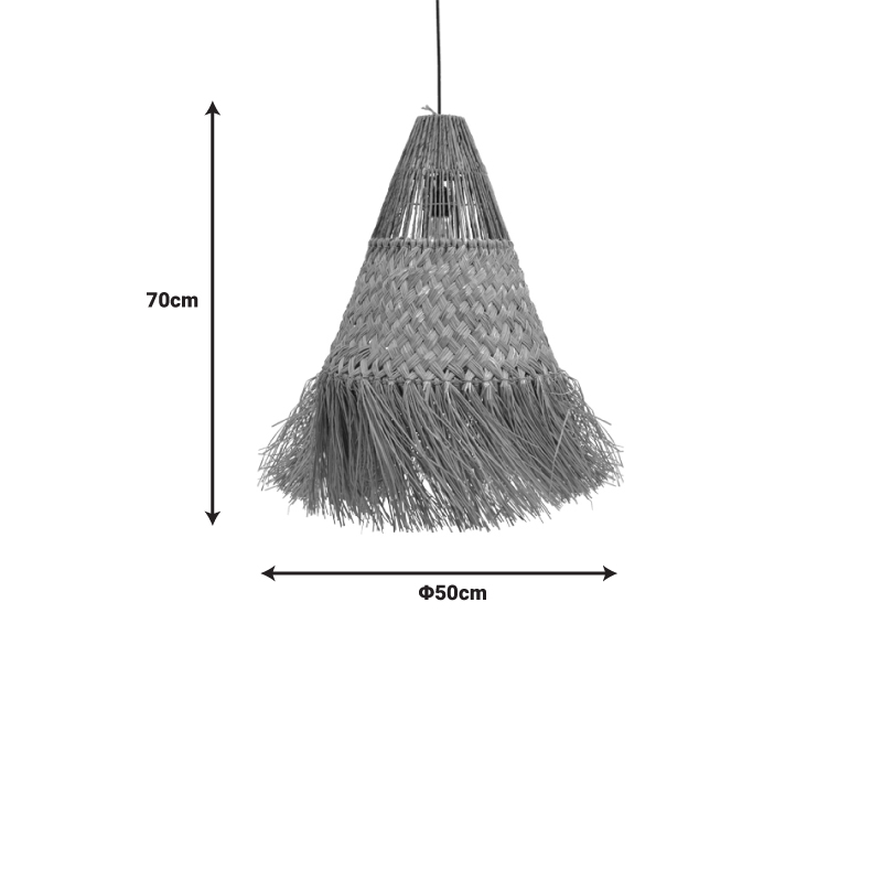 Φωτιστικό οροφής Vajem Inart mendong σε φυσική απόχρωση 50x50x70εκ - Image 2