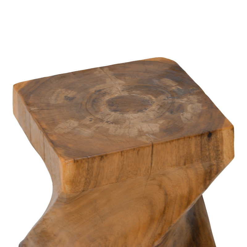 Σκαμπό Twister pakoworld suar ξύλο σε φυσική απόχρωση 30x30x45εκ - Image 2