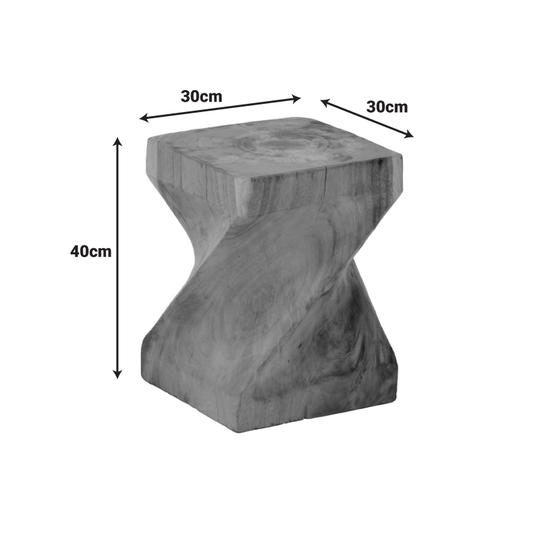Σκαμπό Twister pakoworld suar ξύλο σε φυσική απόχρωση 30x30x45εκ - Image 3