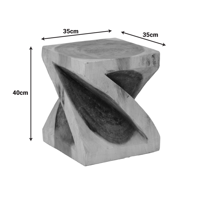 Σκαμπό Rektan pakoworld suar ξύλο σε φυσική απόχρωση 35x35x40εκ - Image 3