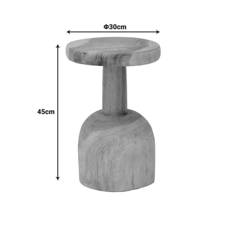 Βοηθητικό τραπέζι Queno pakoworld suar ξύλο σε φυσική απόχρωση Φ30x45εκ - Image 4