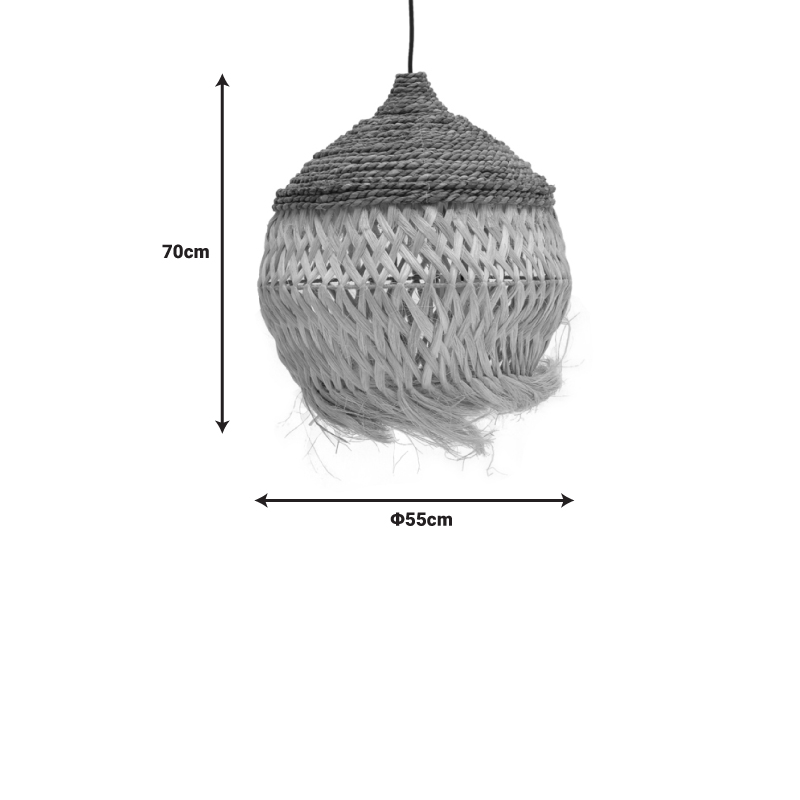 Φωτιστικό οροφής Fiorine Inart abaca σε φυσικό χρώμα Φ55x70εκ - Image 2