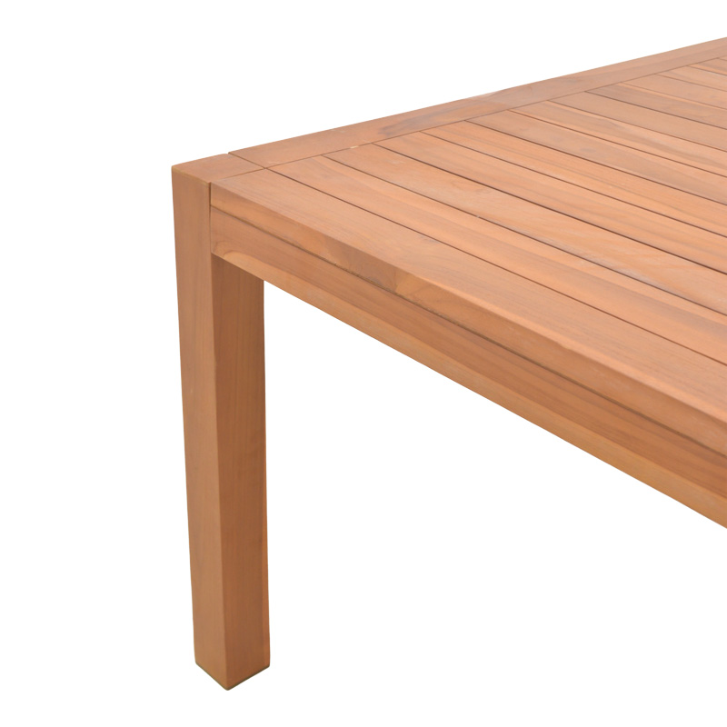 Τραπέζι Vocaly pakoworld teak ξύλο σε φυσική απόχρωση 200x100x75εκ - Image 4