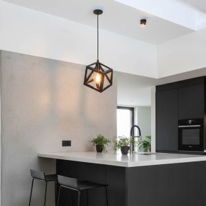 Φωτιστικό οροφής Kibe pakoworld μαύρο μέταλλο 22x28εκ