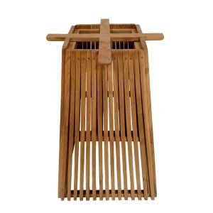 Βάση τραπεζιού μπαρ εσωτερικού χώρου Darius pakoworld mindi ξύλο σε φυσική απόχρωση 60x60x90εκ