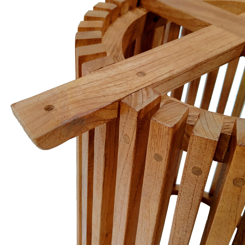 Βάση τραπεζιού εσωτερικού χώρου Galy pakoworld mindi ξύλο σε φυσική απόχρωση Φ60x75εκ - Image 3