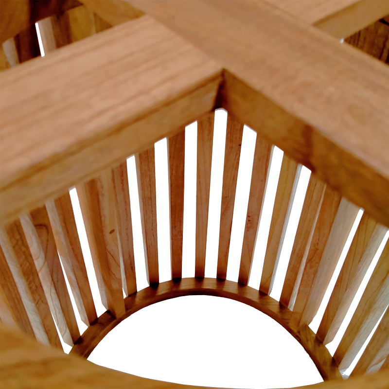 Βάση τραπεζιού εσωτερικού χώρου Galy pakoworld mindi ξύλο σε φυσική απόχρωση Φ60x75εκ - Image 4