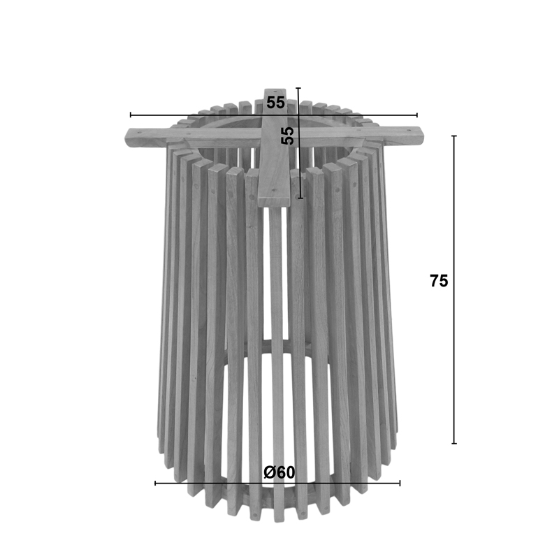 Βάση τραπεζιού εσωτερικού χώρου Galy pakoworld mindi ξύλο σε φυσική απόχρωση Φ60x75εκ - Image 5