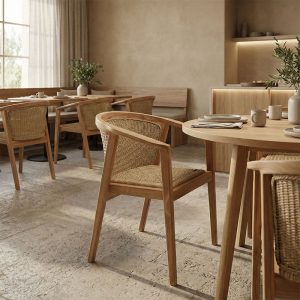 Πολυθρόνα Granny pakoworld teak wood και συνθετικό σχοινί σε φυσική απόχρωση 60x60x82εκ