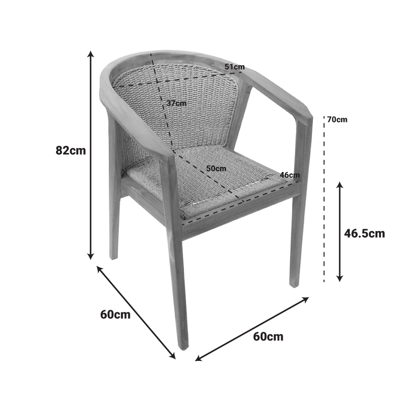 Τραπεζαρία Granny-Wooly pakoworld σετ 7τεμ σε φυσική-μπεζ απόχρωση 220x90x75εκ - Image 10