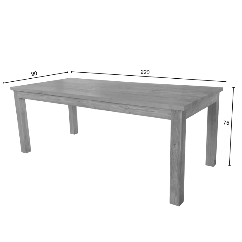 Τραπεζαρία Granny-Wooly pakoworld σετ 7τεμ σε φυσική-μπεζ απόχρωση 220x90x75εκ - Image 9