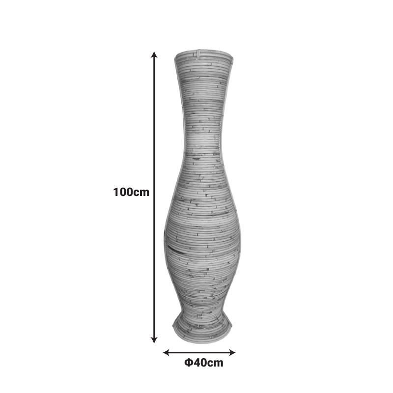 Βάζο Virnia Inart pe rattan σε φυσική απόχρωση Φ40x100εκ - Image 3