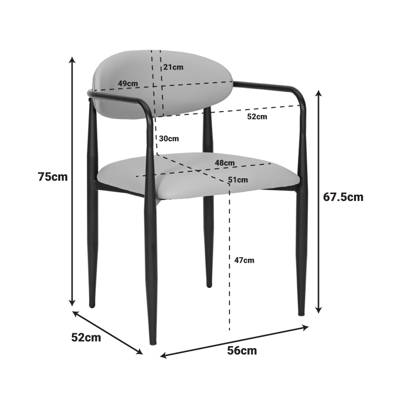 Πολυθρόνα Kalone pakoworld pu σε γκρι-μπεζ απόχρωση 56x55x78εκ - Image 8
