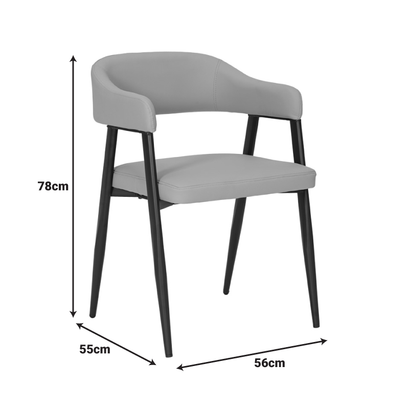 Πολυθρόνα Sezan pakoworld pu σε μαύρη απόχρωση 56x55x78εκ - Image 8