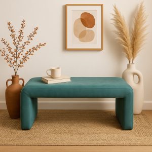 Σκαμπό Gagga Inart βελούδο σε πράσινη απόχρωση 110x40x45εκ