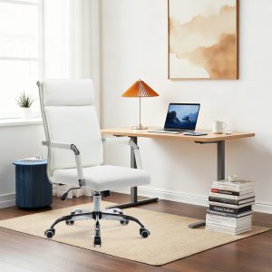 Καρέκλα γραφείου διευθυντη Mavel pakoworld PU λευκό 55x62x100-110εκ