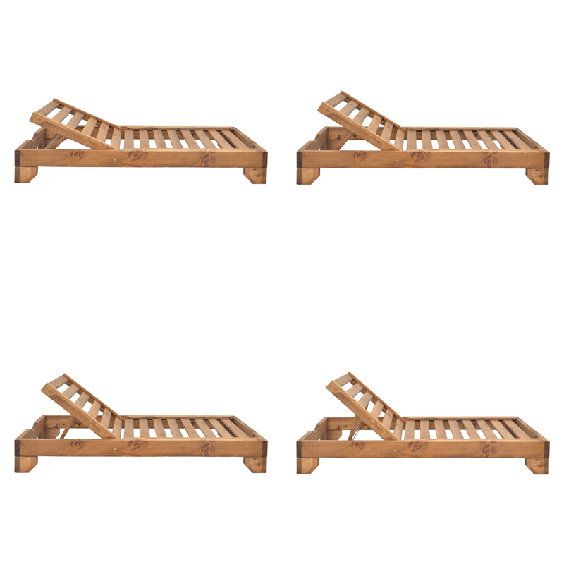 Ξαπλώστρα Zalka pakoworld L1 σε καρυδί απόχρωση 66x197x28εκ - Image 3