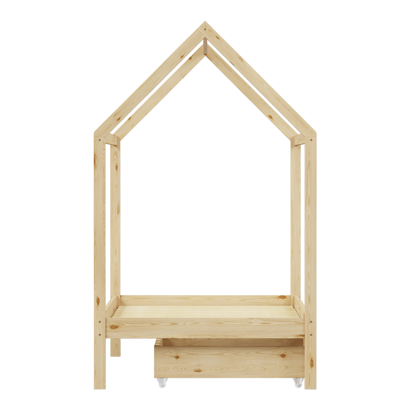 Παιδικό κρεβάτι Mellin τ. Montessori με 2 συρτάρια pakoworld ξύλο πεύκου σε φυσική απόχρωση 90x190εκ - Image 5