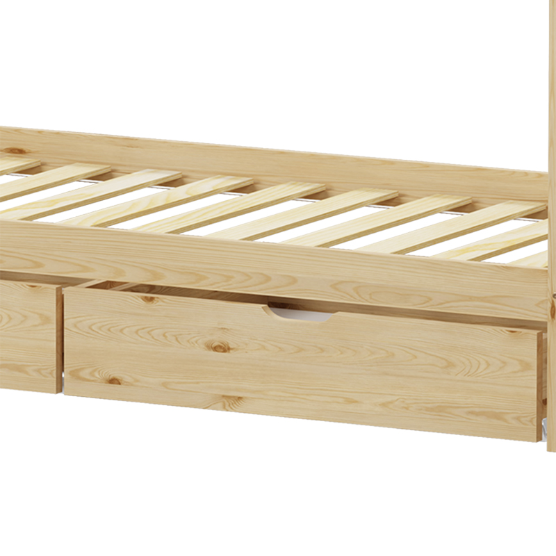 Παιδικό κρεβάτι Mellin τ. Montessori με 2 συρτάρια pakoworld ξύλο πεύκου σε φυσική απόχρωση 90x190εκ - Image 7