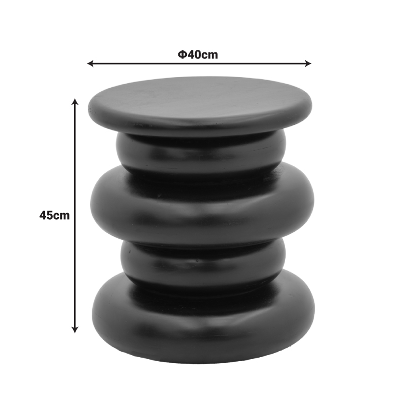 Βοηθητικό τραπέζι Circena pakoworld μασίφ μάνγκο ξύλο λευκό Φ40x45εκ - Image 3