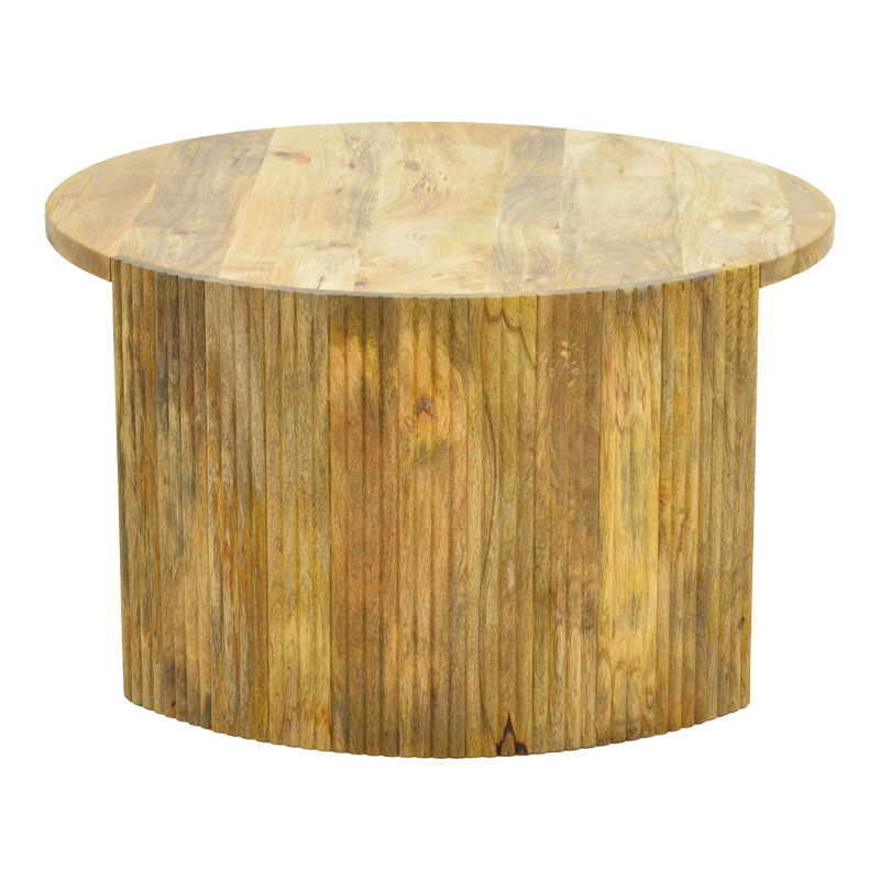 Τραπέζι σαλονιού Orban pakoworld μασίφ μάνγκο ξύλο σε φυσική απόχρωση Φ80x45εκ - Image 4