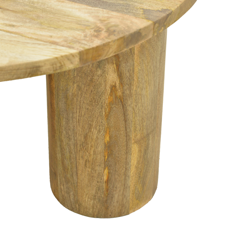 Τραπέζι σαλονιού Orban pakoworld μασίφ μάνγκο ξύλο σε φυσική απόχρωση Φ80x45εκ - Image 7