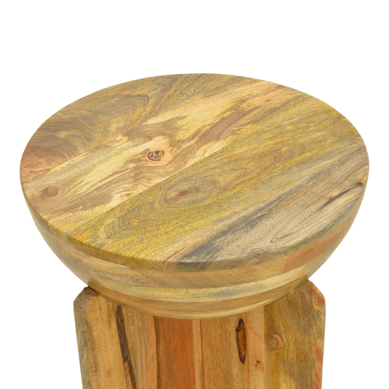 Βοηθητικό τραπέζι Jenby pakoworld μασίφ μάνγκο ξύλο σε φυσική απόχρωση Φ40x50εκ - Image 3