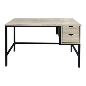 Γραφείο εργασίας Ramen pakoworld σε sonoma απόχρωση με μαύρα μεταλλικά πόδια 120x48x76εκ