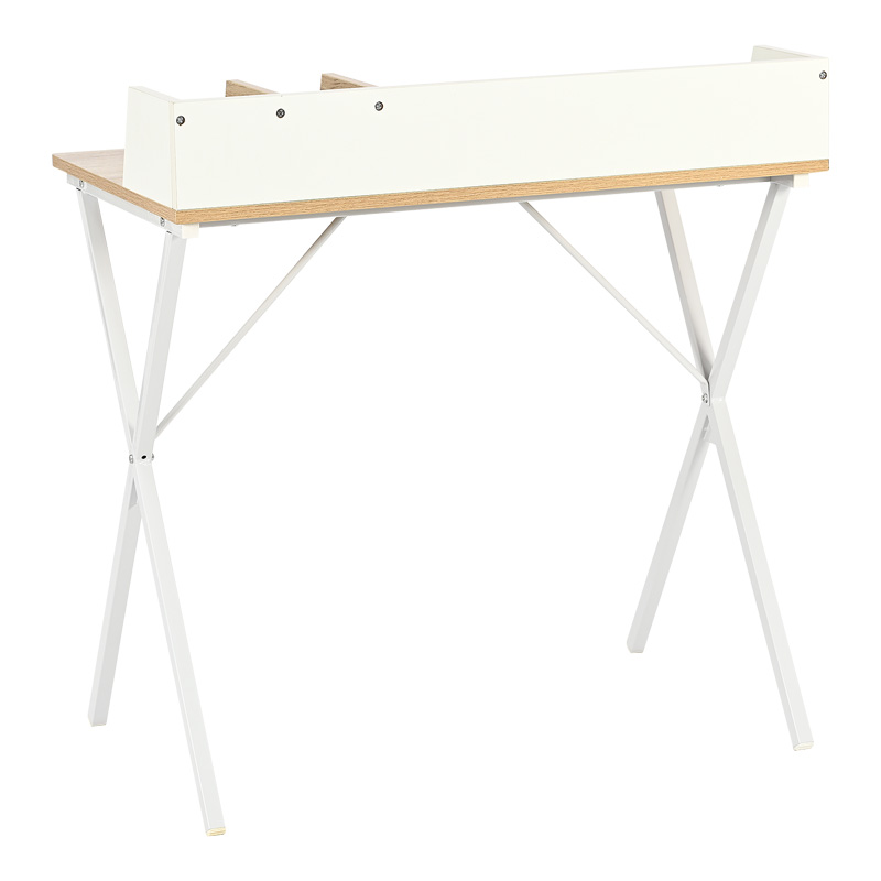 Γραφείο εργασίας Zervan pakoworld σε oak απόχρωση με πόδι λευκό μέταλλο 80x50x84εκ - Image 2